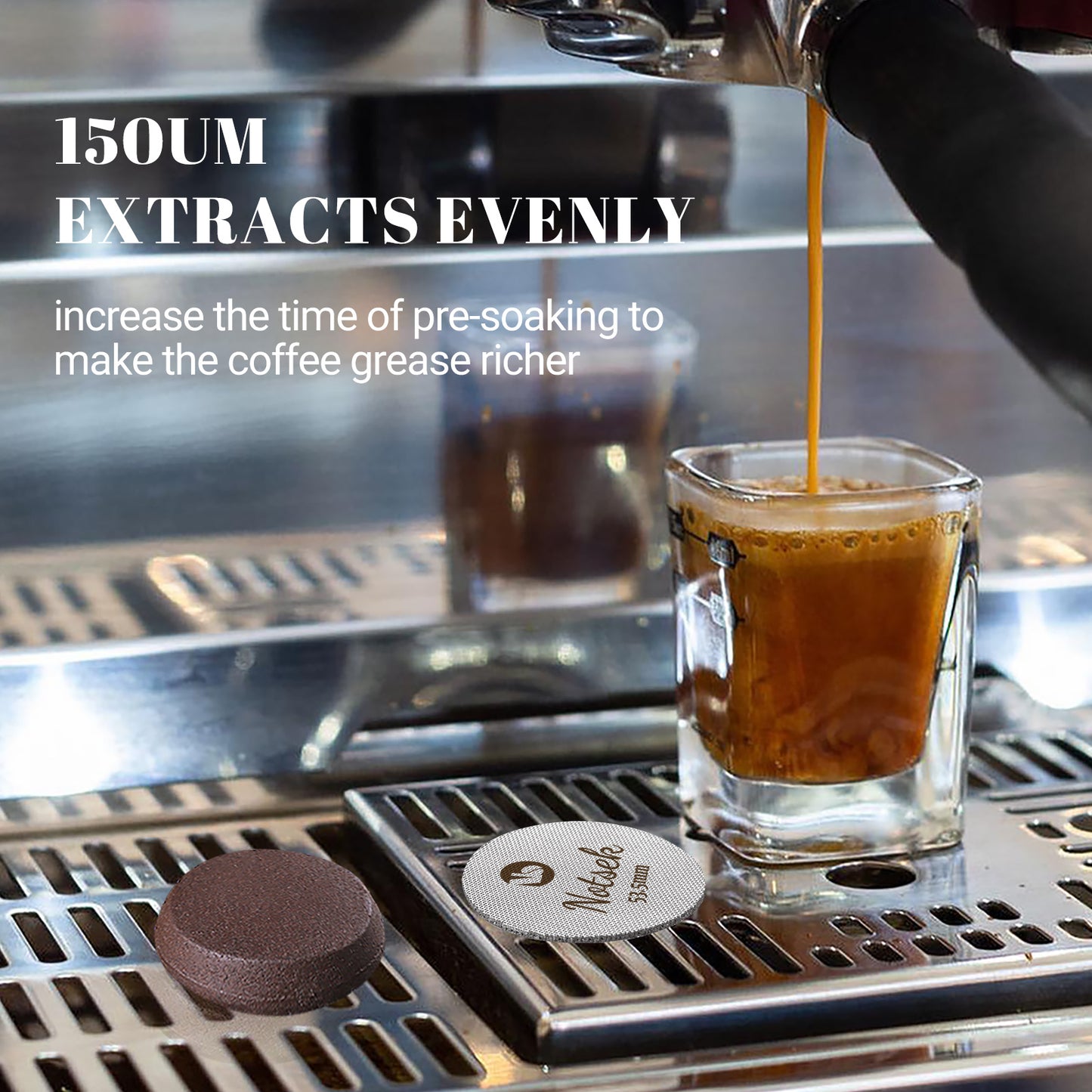Puck Screen 54mm for Breville, Espresso Puck Screen for 54mm Portafilter with Acrylic Storage Box, Resuable 1.7mm Thickness 150μm, 316L Stainless Steel Filter Screen for Breville Barista Espress