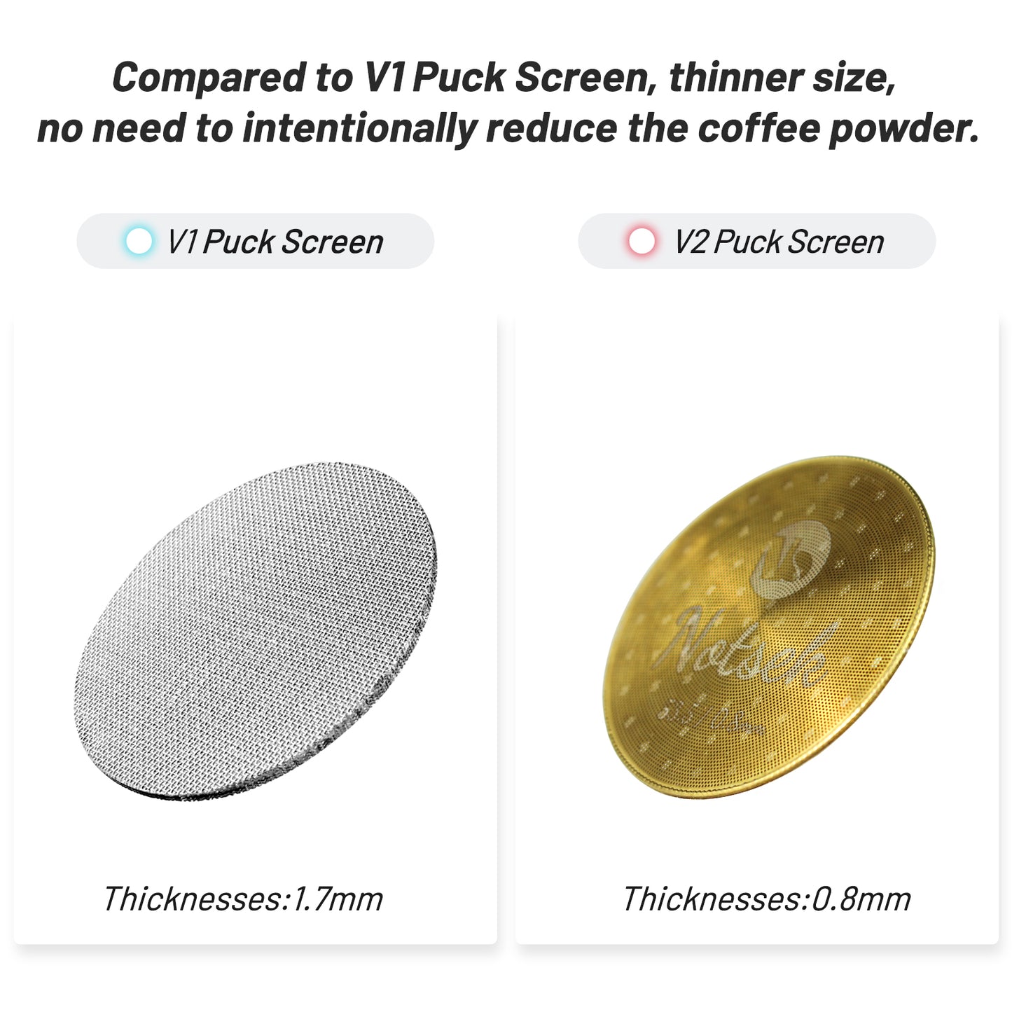 NOTSEK 53.5mm Espresso Puck Screen, 0.8mm Thickness Espresso Filter Screen with Titanium Coating, 304 Stainless Steel Coffee Puck Screen for 54mm Portafilter Basket (Gold)
