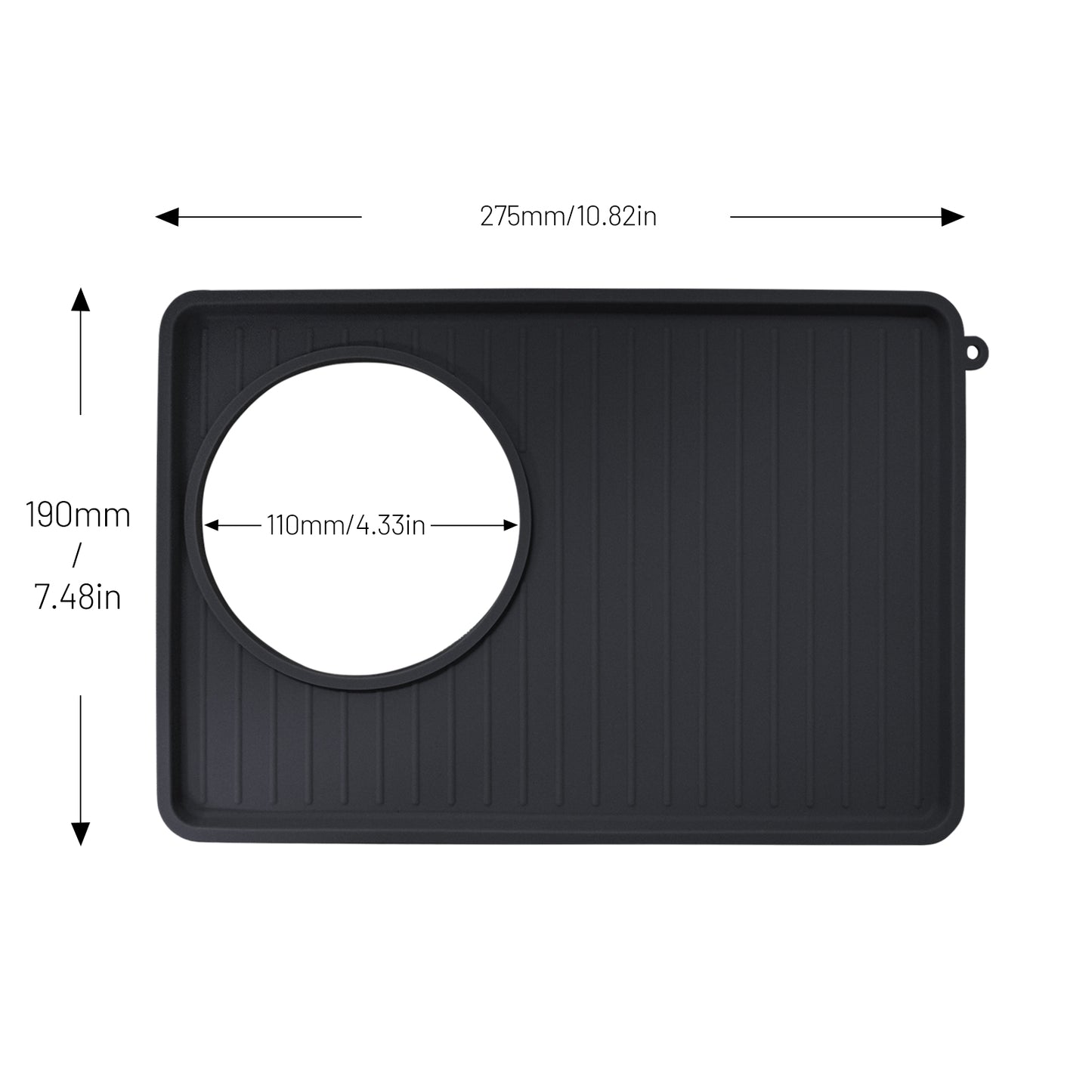 Coffee Mat for Breville 876, Espresso Tamper Mat, Food Grade Silicone Non-Slip, 10.83in x 7.48in, Waterproof Heat Resistant, Espresso Tamping Station for Espresso Machine Barista Accessories (Black)