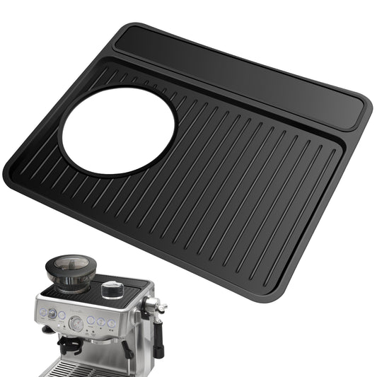 Tamping Mat for Breville 870/880, Espresso Tamper Mat, Food Grade Silicone Non-Slip, 11in x 9.25in, Waterproof Heat Resistant, Espresso Tamping Station for Espresso Machine Barista Accessories