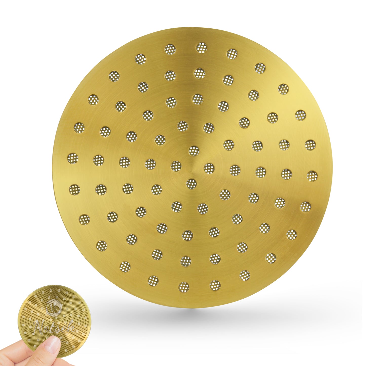 NOTSEK 58.5mm Espresso Puck Screen, 0.8mm Thickness Espresso Filter Screen with Titanium Coating, 304 Stainless Steel Espresso Screen for 58mm Portafilter Basket (Gold)