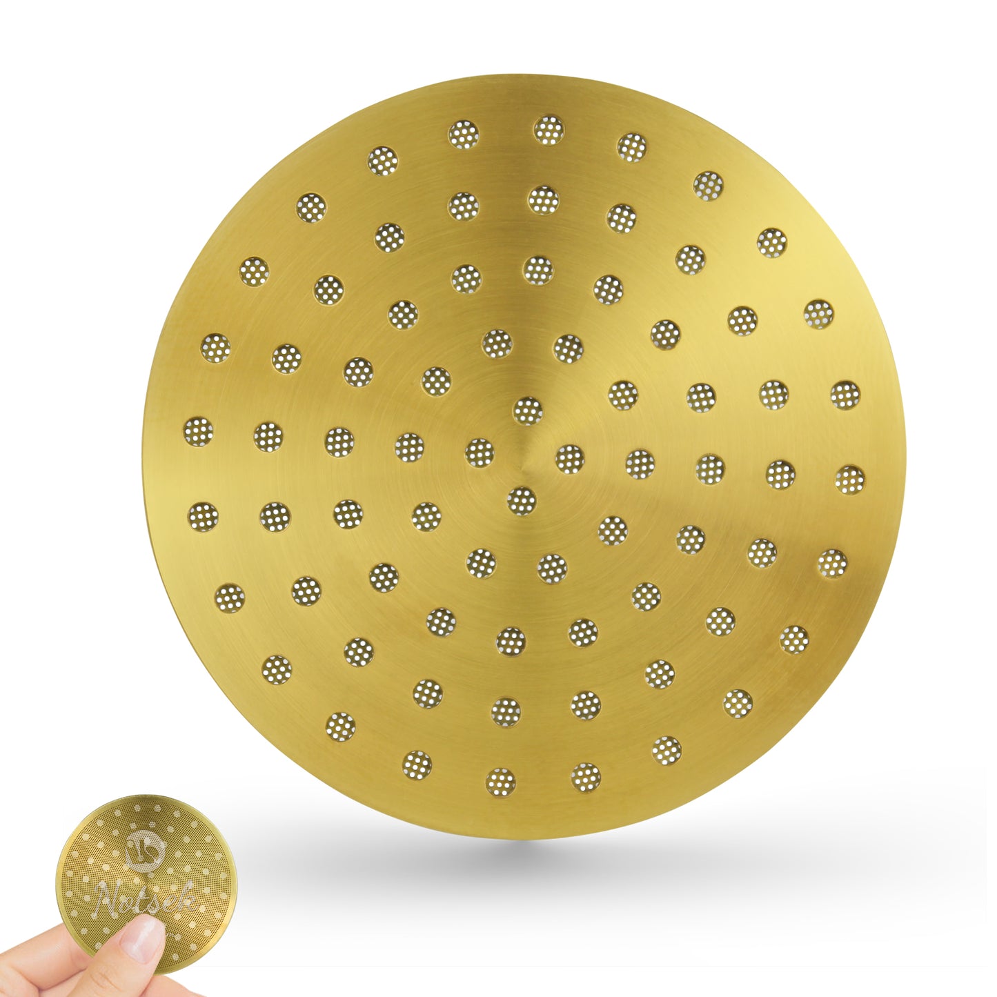 NOTSEK 51mm Puck Screen, 0.8mm Thickness Espresso Puck Screen with Titanium Coating, 304 Stainless Steel Puck Screen for 51mm Portafilter Basket (Gold)